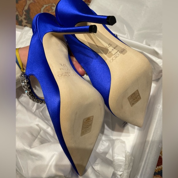 ❌SOLD OUT❌Jimmy Choo Royal Blue Bing 100 Pumps Size 37.5 - Picture 5 of 5
